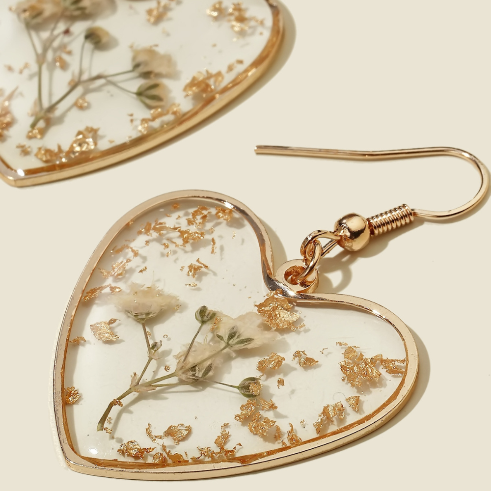 BLOSSOM HEART EARRINGS (PAIR) - Alonna's Legging Land