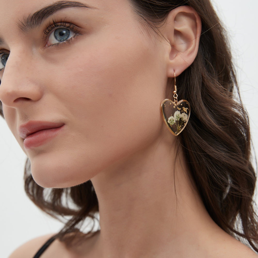BLOSSOM HEART EARRINGS (PAIR) - Alonna's Legging Land