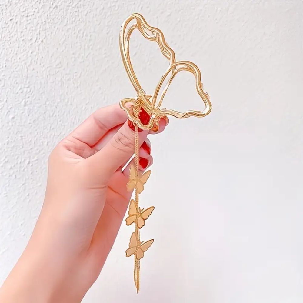 BUTTERFLY TASSEL HAIR CLIP - Alonna's Legging Land