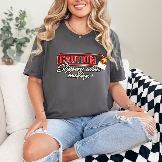 Slippery When Reading Graphic Tee - Alonna's Legging Land
