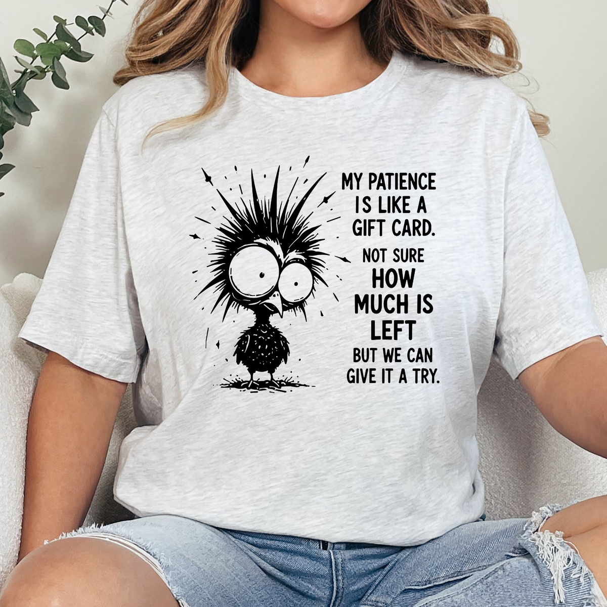 Wholesale Patience Like A Gift Card Graphic Tee - Ash