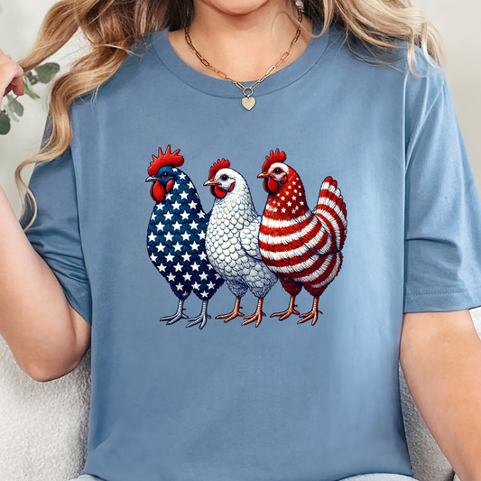 Patriotic Chickens Graphic Tee