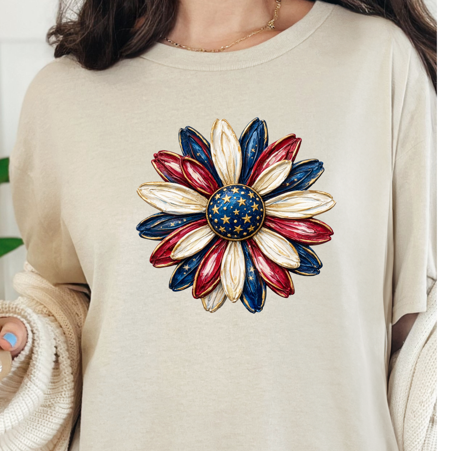 Patriotic Daisy Graphic Tee
