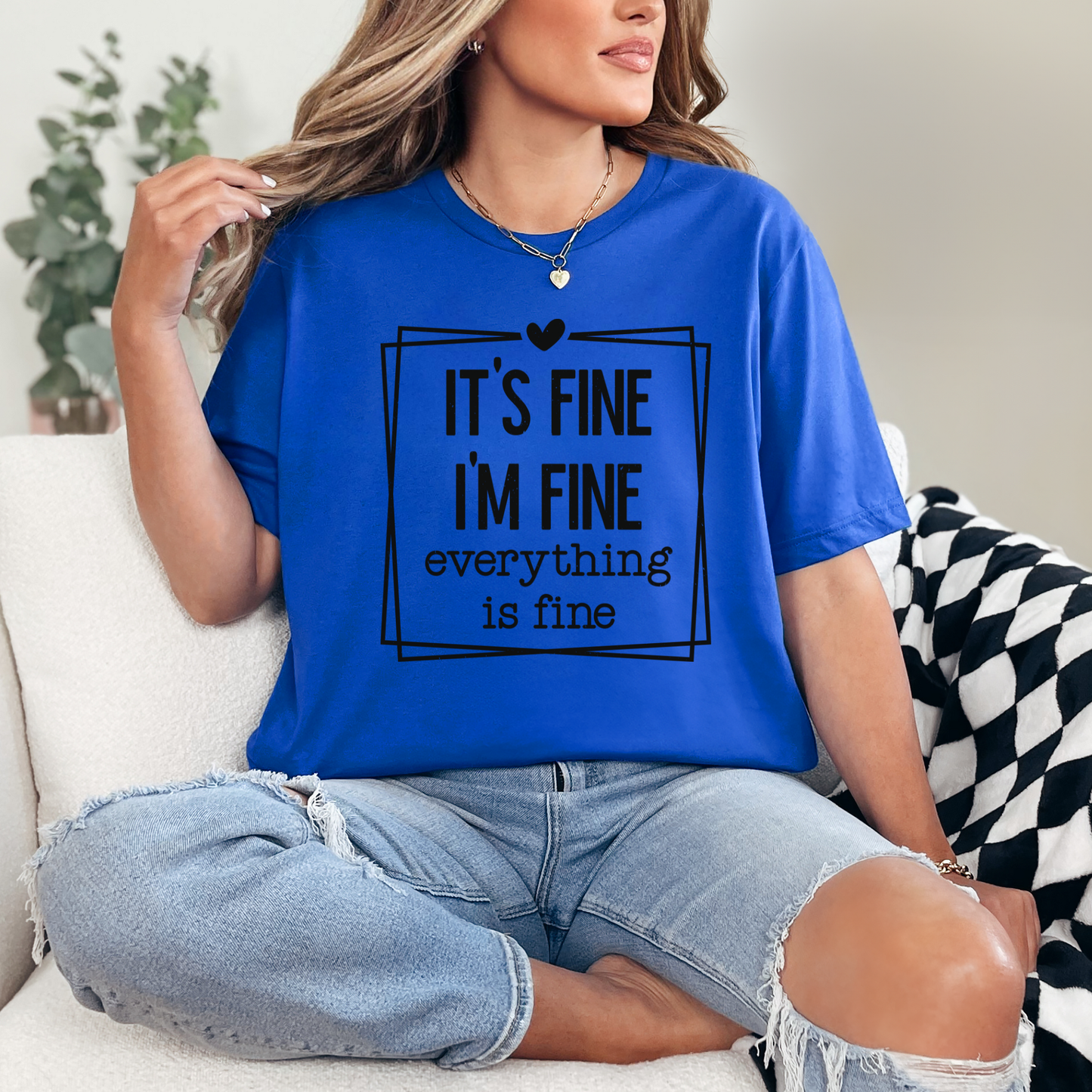 It's Fine Square Graphic Tee - Alonna's Legging Land