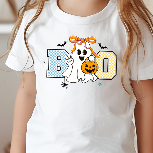 Wholesale Ghost Boo - KIDS Graphic Tee - White