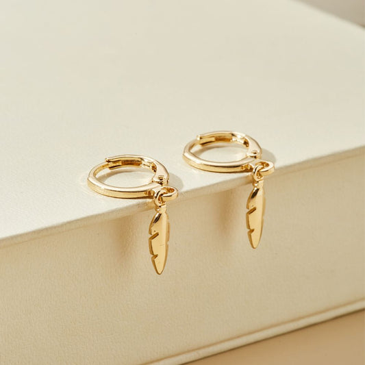 TINY FEATHER EARRINGS (PAIR) - Alonna's Legging Land