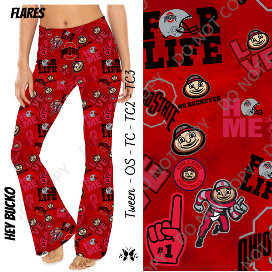 Hey Bucko - Yoga Flares with Pockets - Alonna's Legging Land