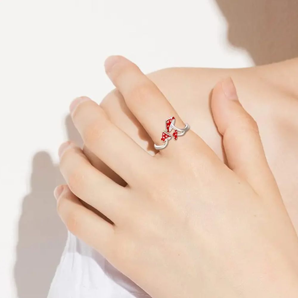 RED MUSHROOM RING (ADJUSTABLE) - Alonna's Legging Land