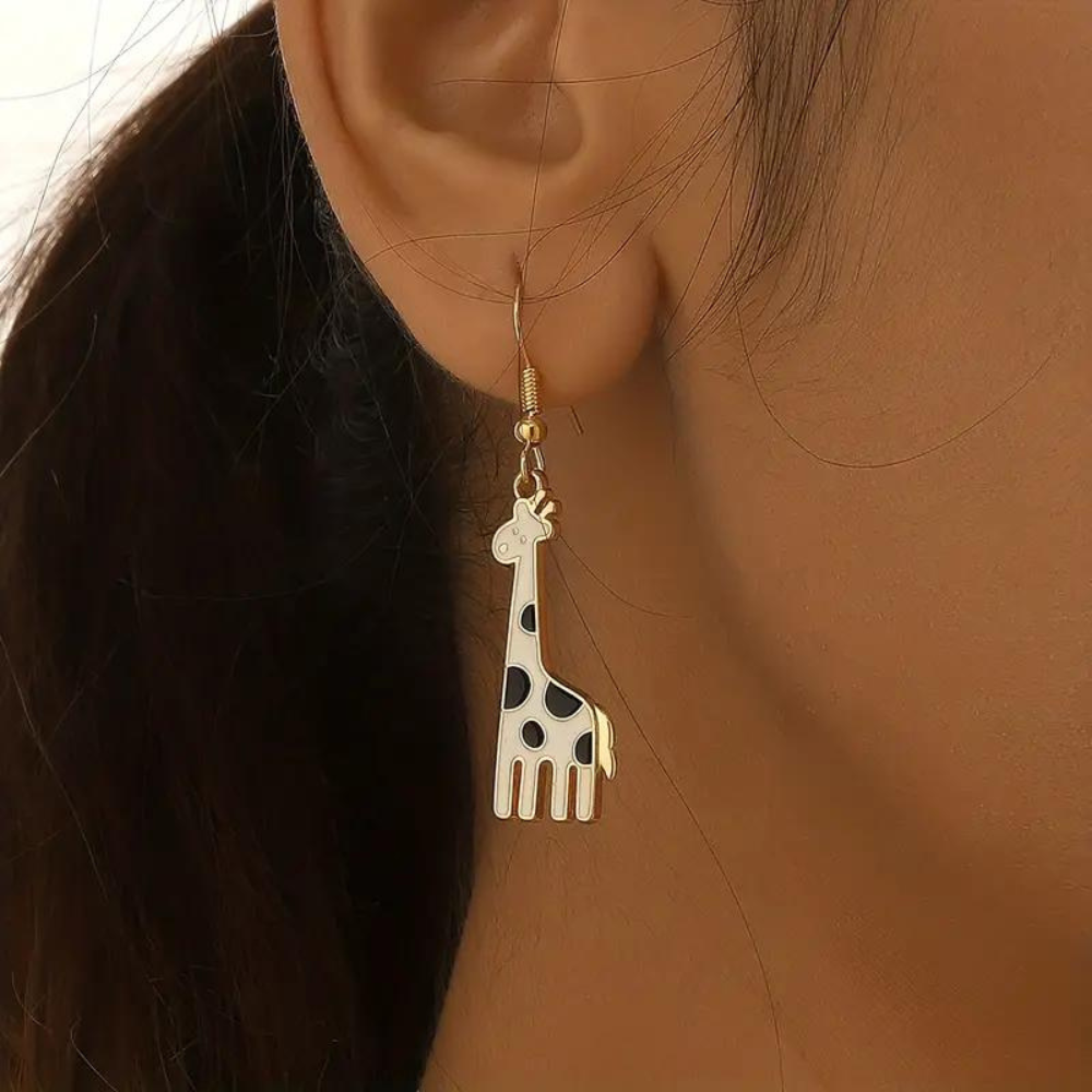 GIRAFFE DANGLING EARRINGS (PAIR) - Alonna's Legging Land