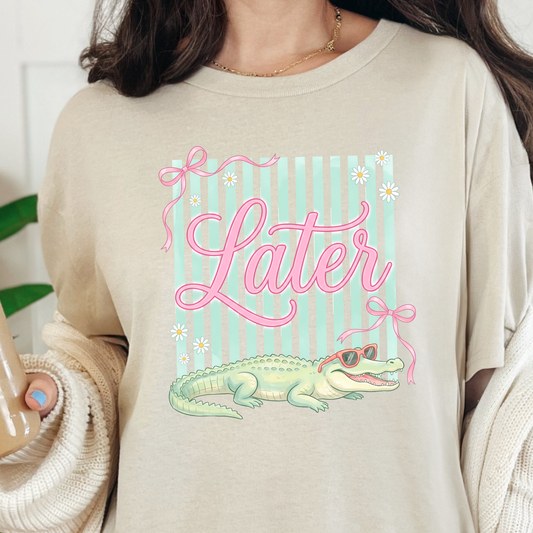 Wholesale Later Gator Graphic Tee - Natural Tee