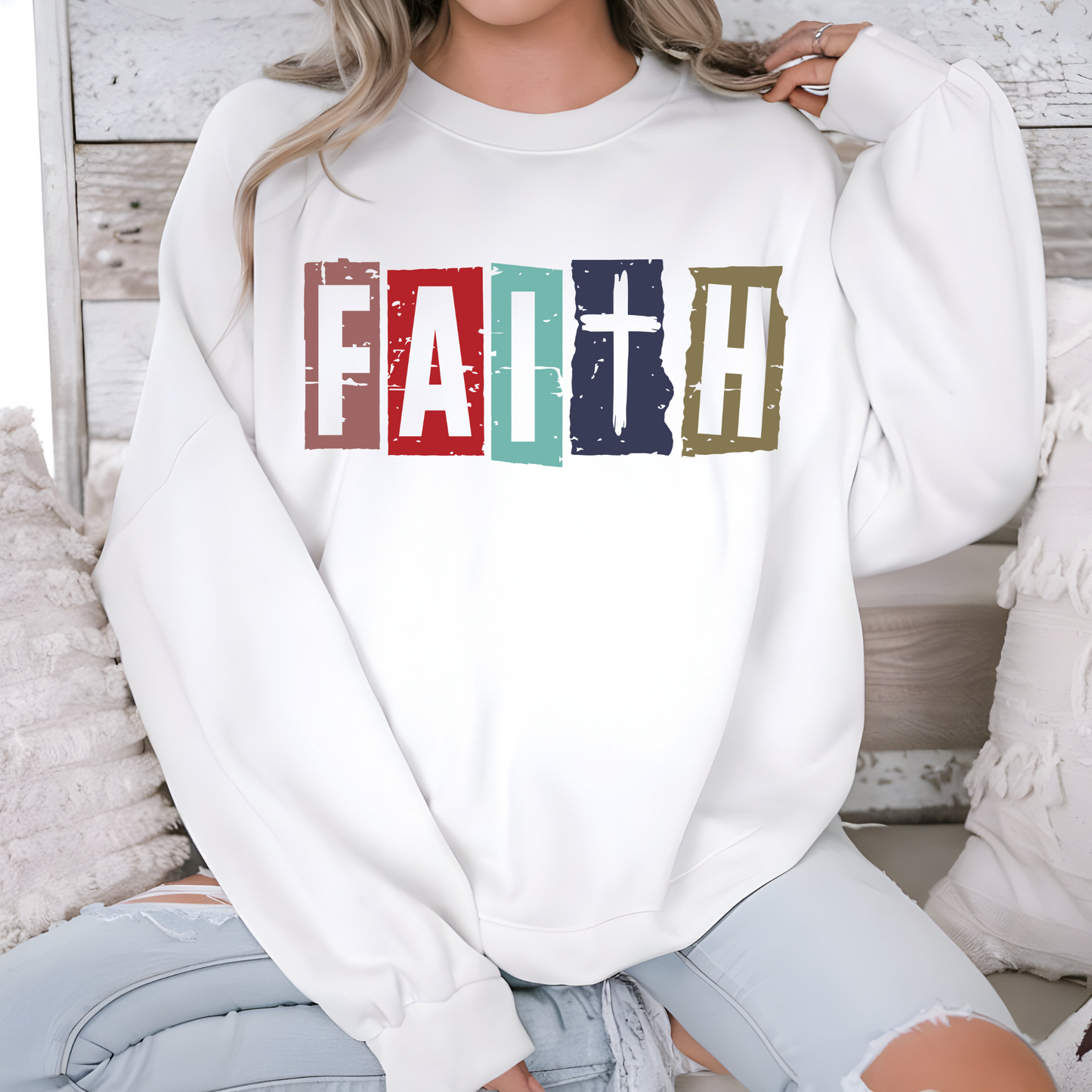 Color Block Faith Sweatshirt