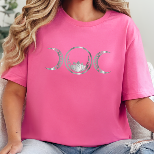 Wholesale Triple Moon Graphic Tee - Charity Pink Tee