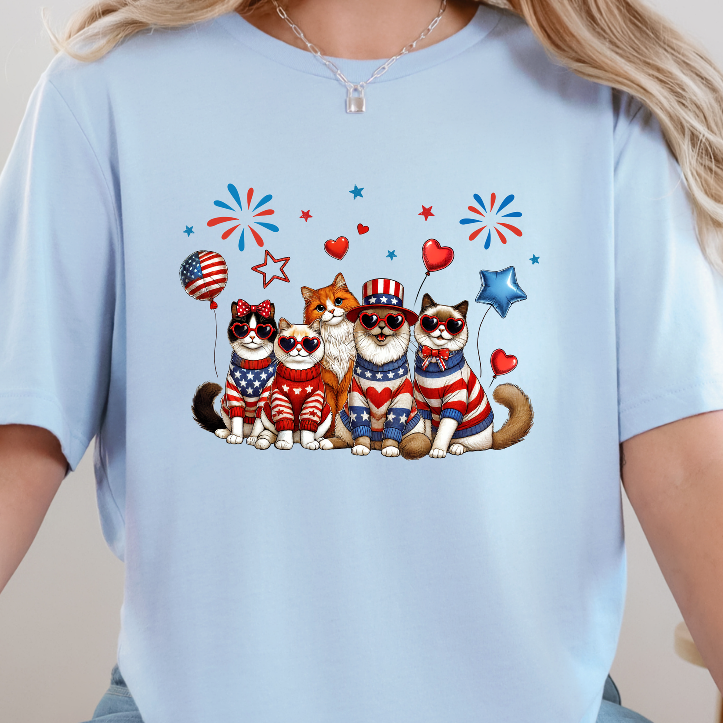 Cats Patriotic Graphic Tee