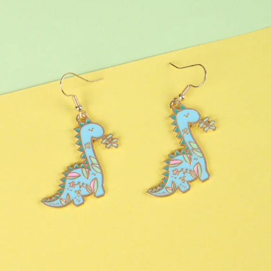 BLUE DINO EARRINGS (PAIR) - Alonna's Legging Land