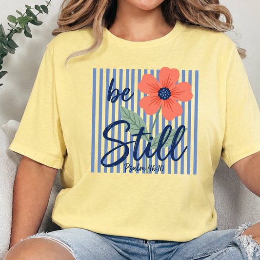 Wholesale Be Still Stripes Graphic Tee - French Vanilla