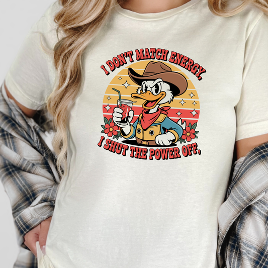 Wholesale Shut the Power Off Graphic Tee - Natural