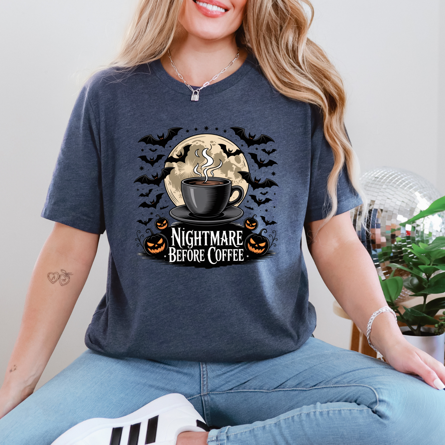 Bats and Nightmare Before Coffee Graphic Tee