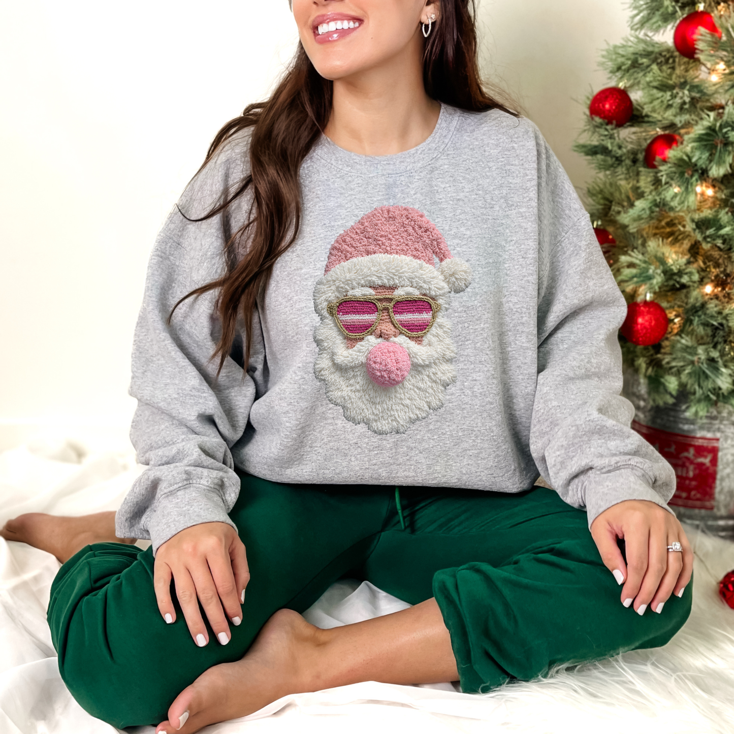 Pink Yard Santa Sweatshirt