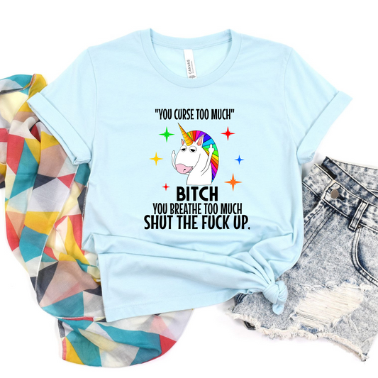 Wholesale You curse too much Graphic Tee - Grey Tee