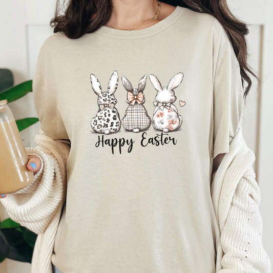 Happy Easter Bunny Trio Graphic Tee - Alonna's Legging Land