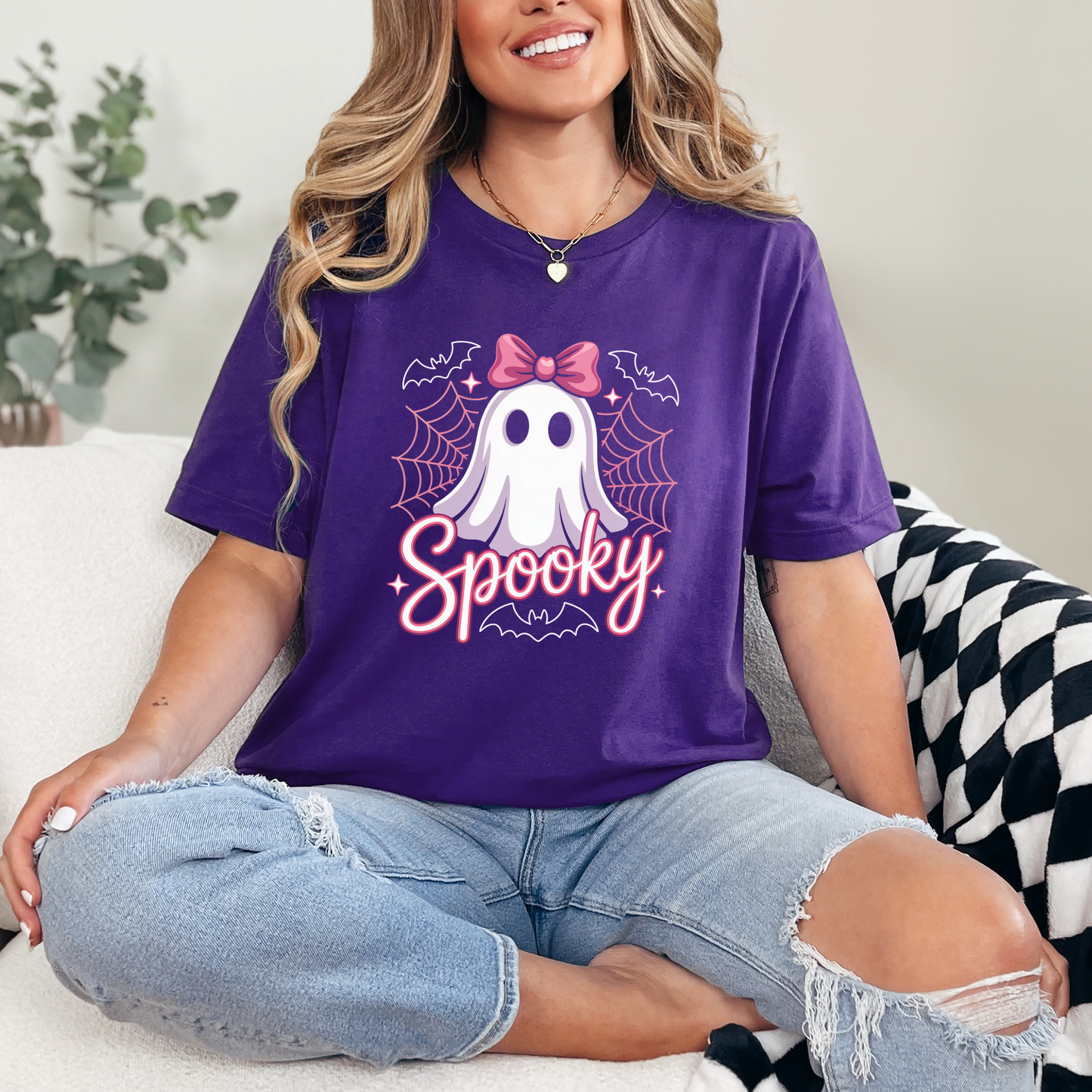 Spooky Ghost Pink Graphic Tee