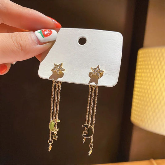 MOON AND STAR EARRINGS (PAIR) - Alonna's Legging Land
