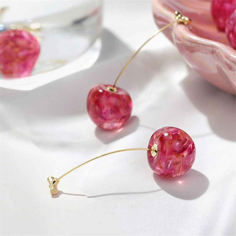 PINK CHERRY EARRINGS (PAIR) - Alonna's Legging Land
