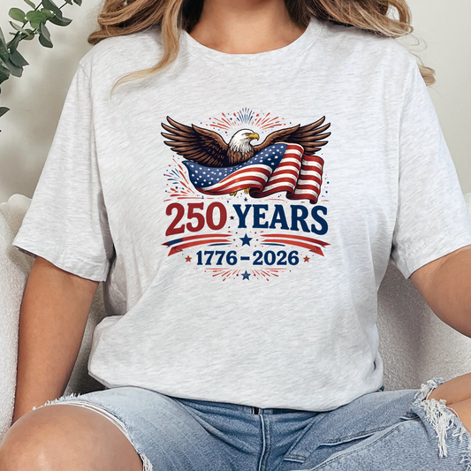 Wholesale Bald Eagle 250 Years Graphic Tee - Ash Tee