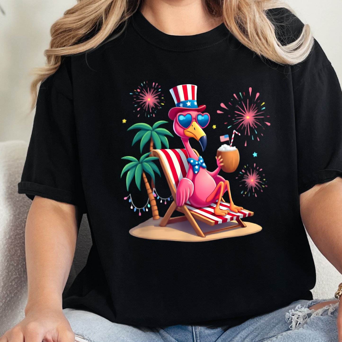Beach Flamingo Graphic Tee