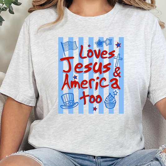 Loves Jesus & America Graphic Tee