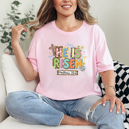 Easter He Is Risen Graphic Tee - Alonna's Legging Land