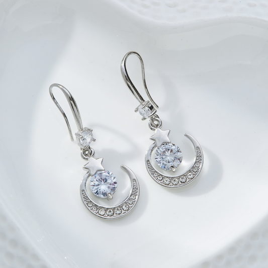 SILVERY MOONSTONE EARRINGS (PAIR) - Alonna's Legging Land