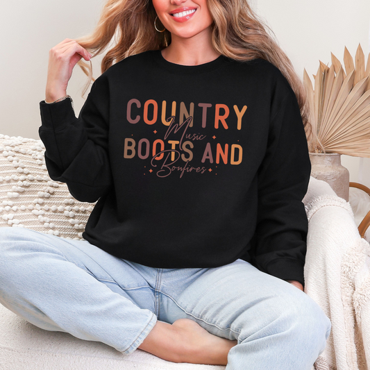 Country Music, Books & Bonfires Sweatshirt