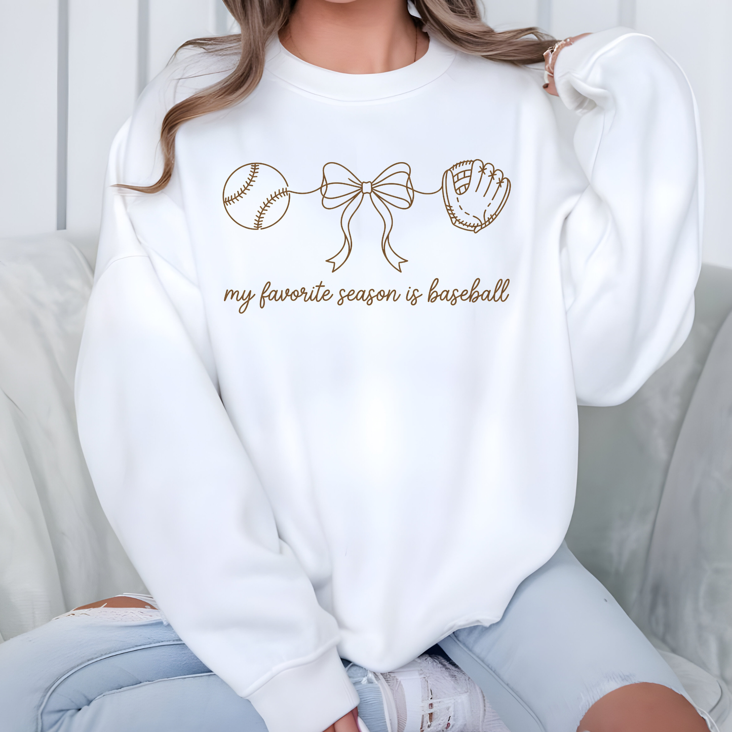 Simple Baseball Season Sweatshirt - Alonna's Legging Land