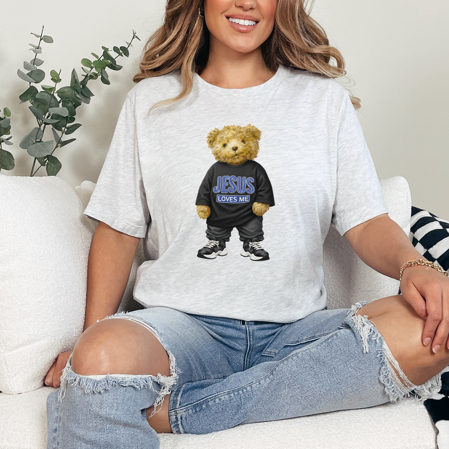 Jesus Loves Me Teddy Bear Graphic Tee