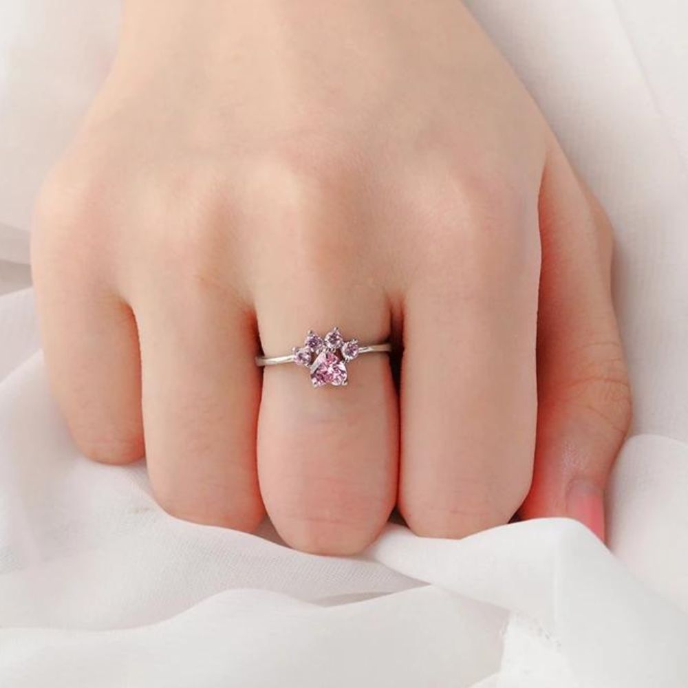 PINK CAT PAW RING (ADJUSTABLE) - Alonna's Legging Land
