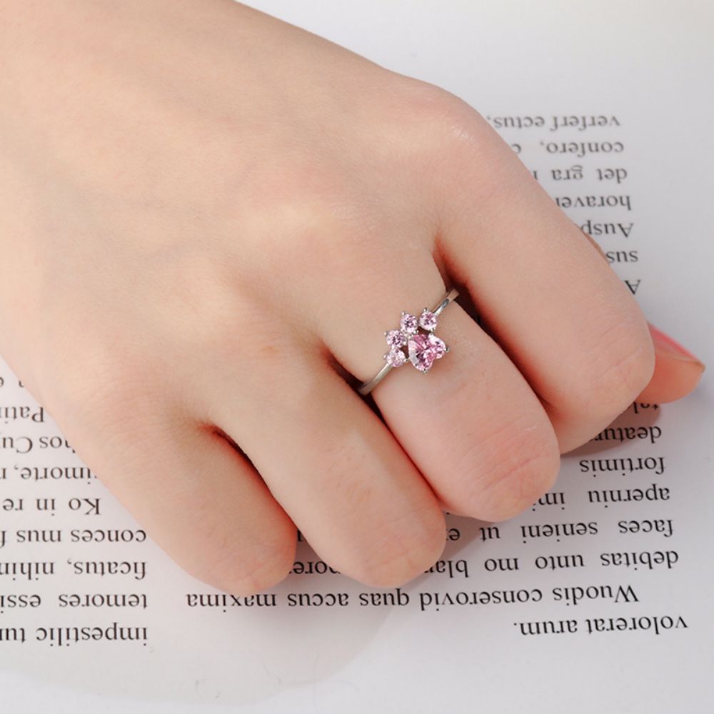 PINK CAT PAW RING (ADJUSTABLE) - Alonna's Legging Land