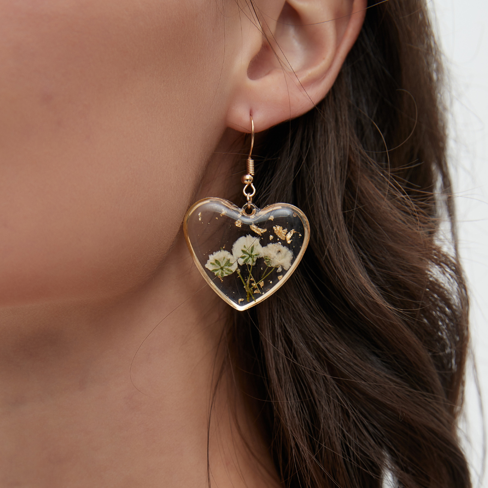 BLOSSOM HEART EARRINGS (PAIR) - Alonna's Legging Land