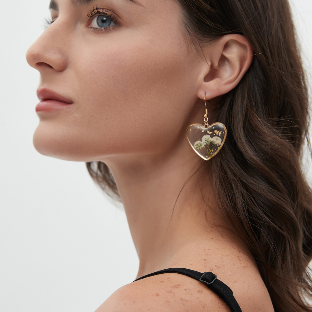 BLOSSOM HEART EARRINGS (PAIR) - Alonna's Legging Land