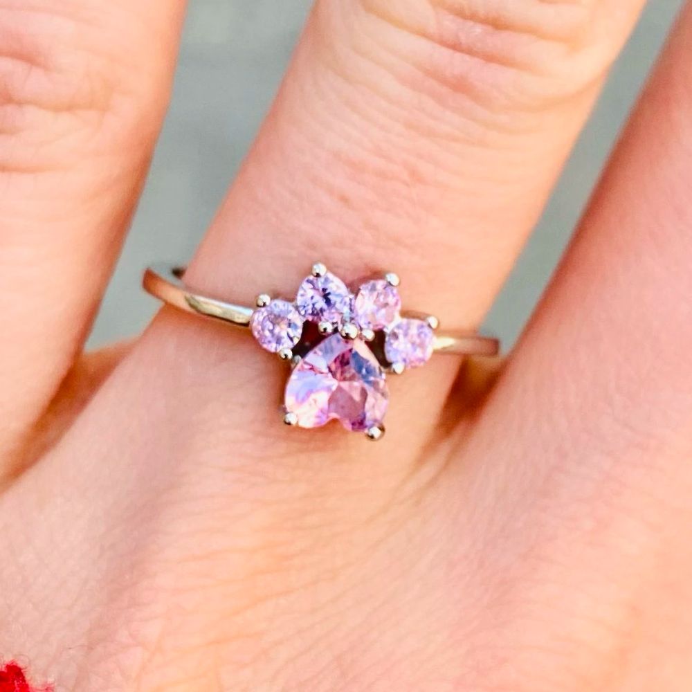 PINK CAT PAW RING (ADJUSTABLE) - Alonna's Legging Land