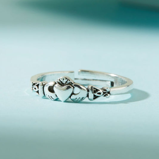 CELTIC CLADDAGH SILVER RING (ADJUSTABLE) - Alonna's Legging Land