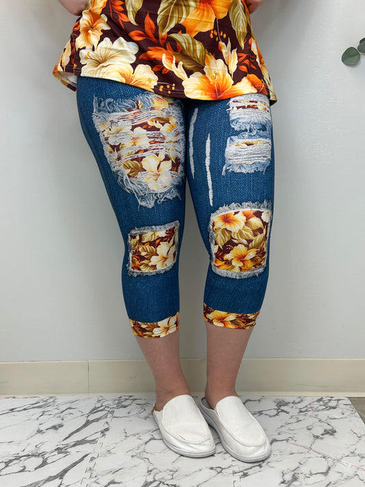 Golden Hour Capri w/ Butt Pockets - Alonna's Legging Land