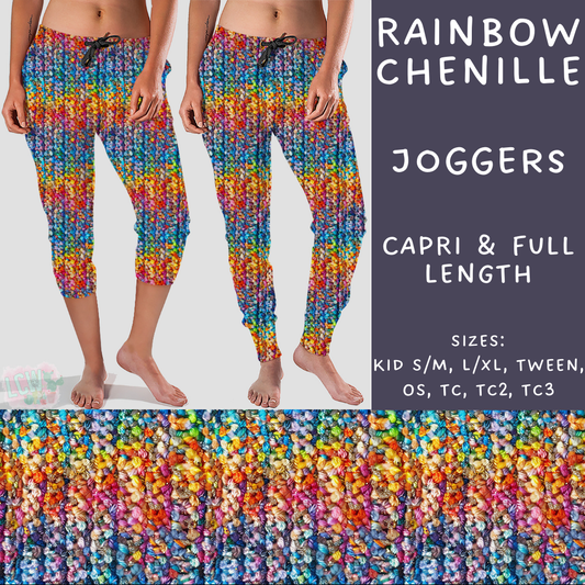 Ready To Ship - Rainbow Chenille Full and Capri Length Joggers