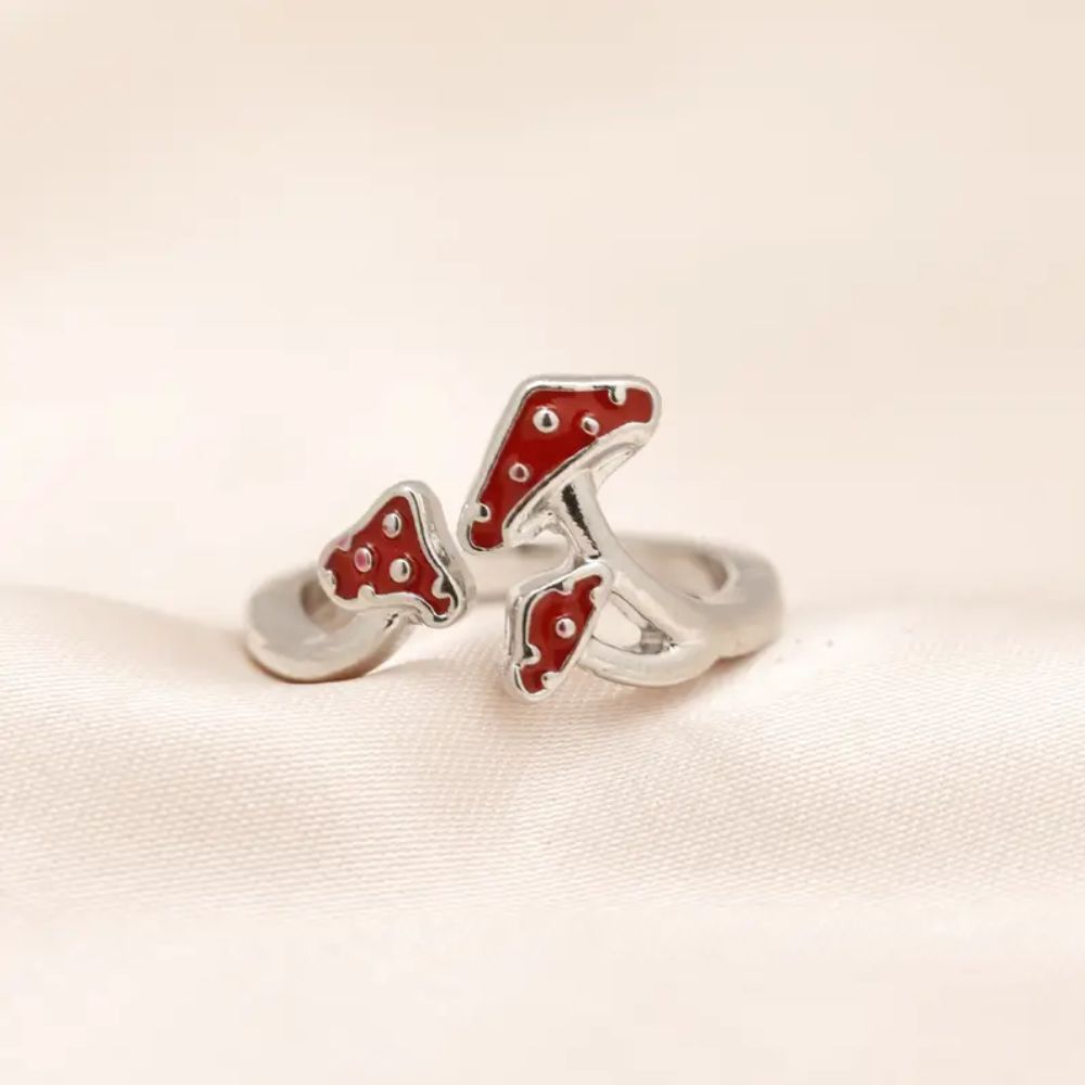 RED MUSHROOM RING (ADJUSTABLE) - Alonna's Legging Land