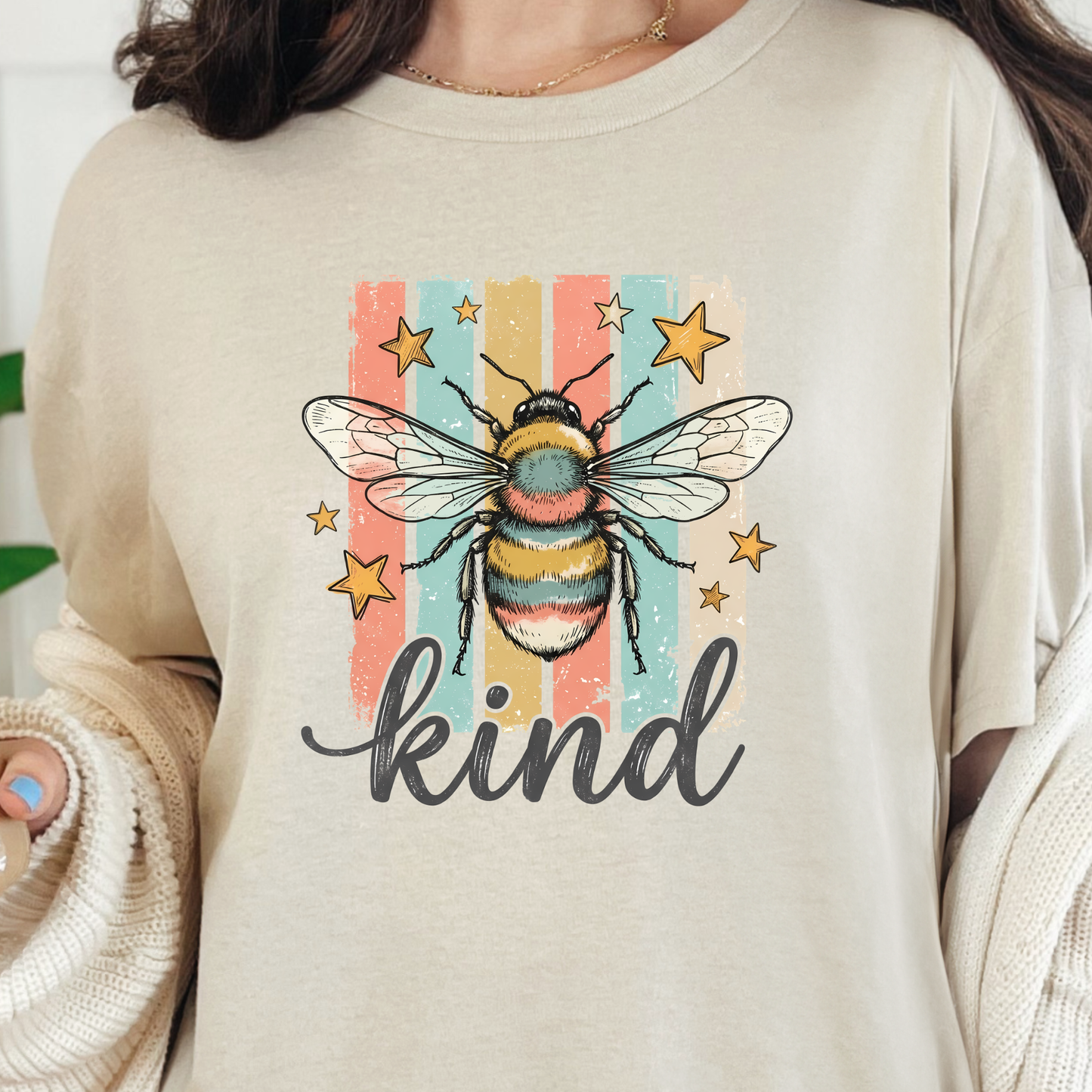 Bee Kind Striped Graphic Tee
