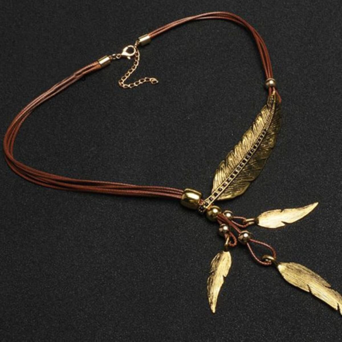 BOHEMIAN LEAF ROPE NECKLACE - Alonna's Legging Land