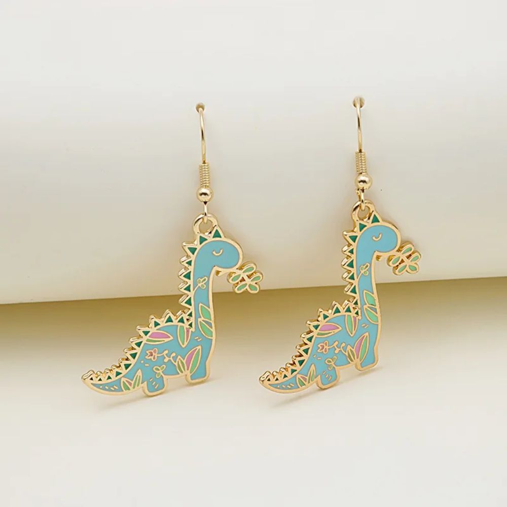 BLUE DINO EARRINGS (PAIR) - Alonna's Legging Land