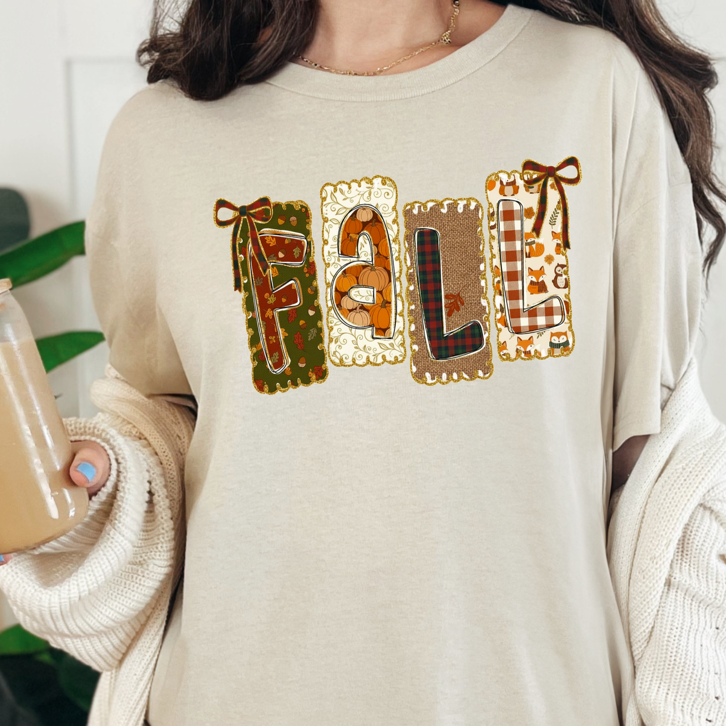 Wholesale Coquette Fall Graphic Tee - Natural