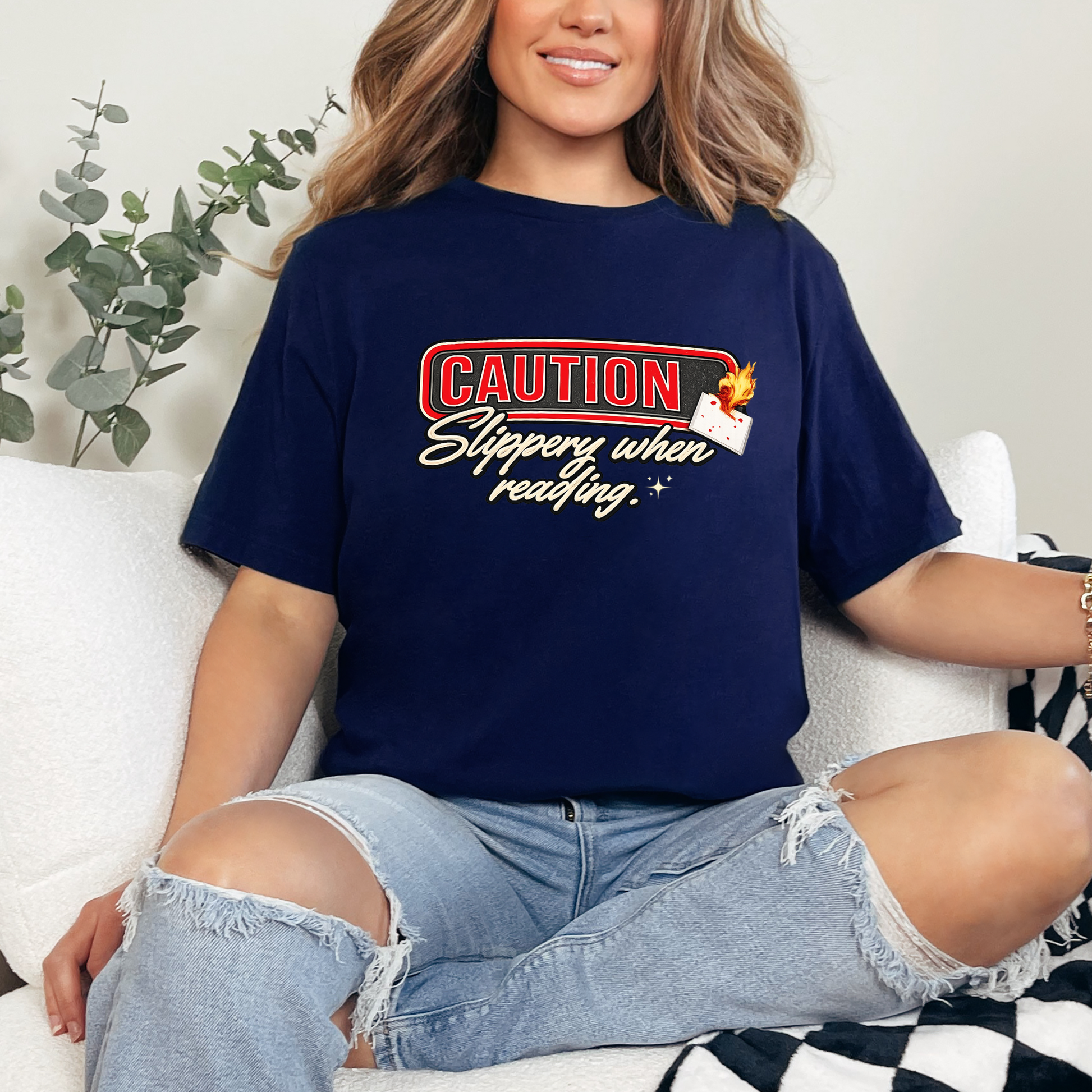 Slippery When Reading Graphic Tee - Alonna's Legging Land