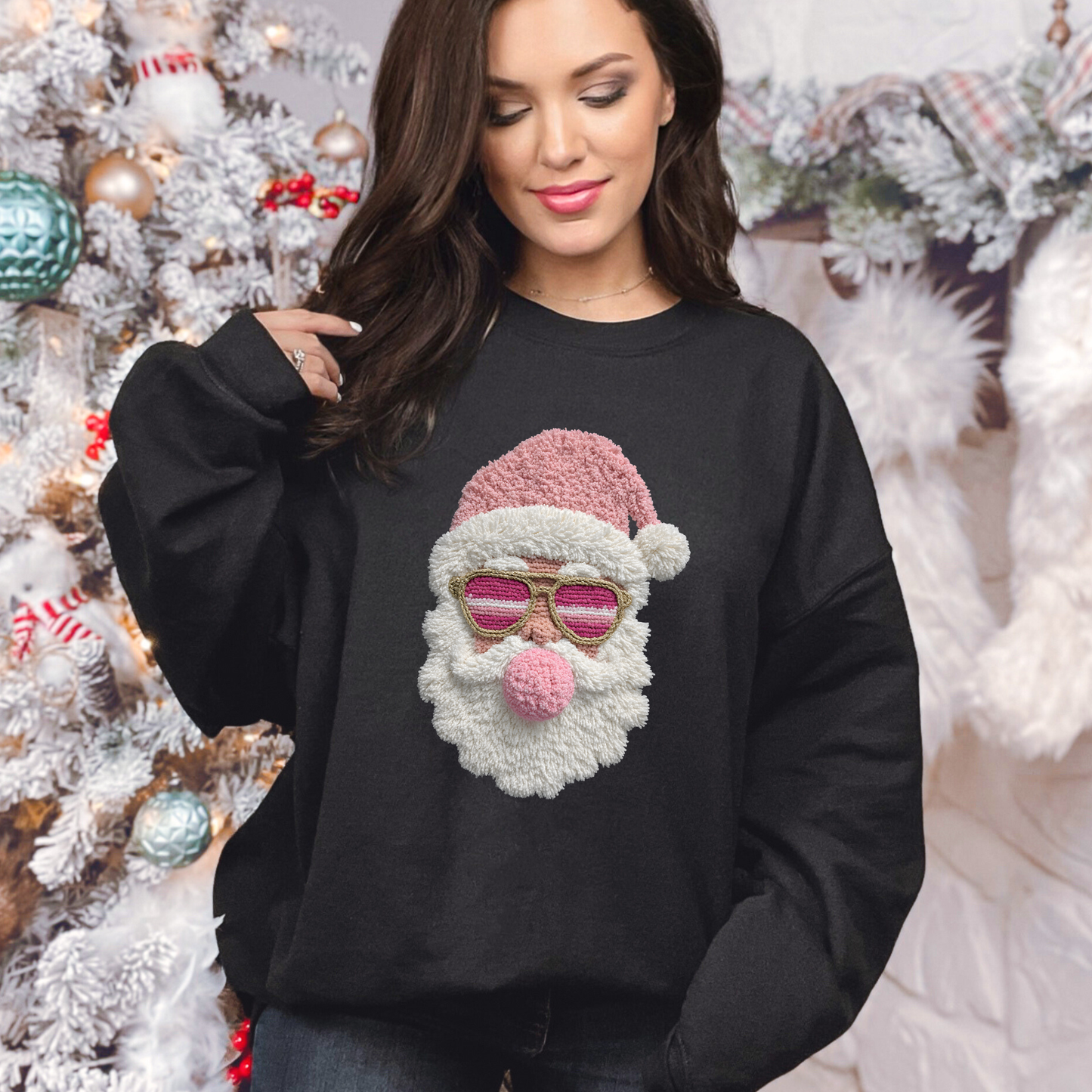 Pink Yard Santa Sweatshirt